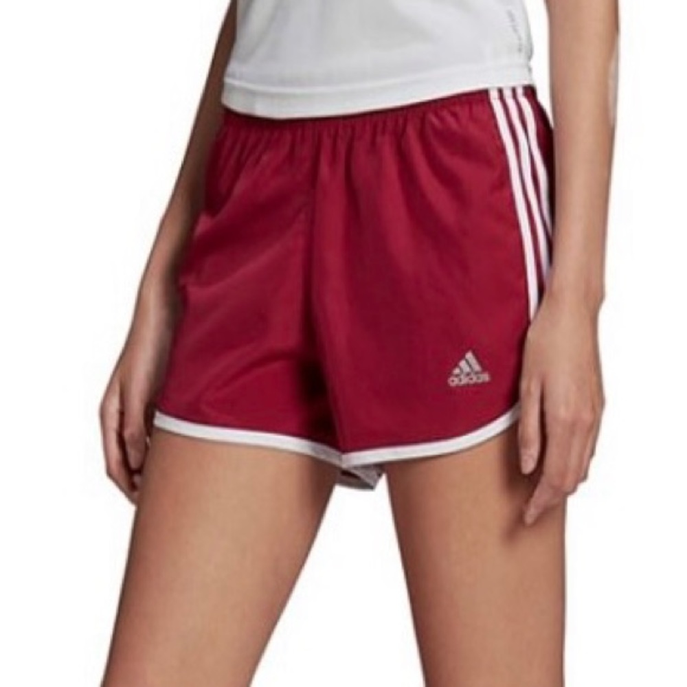 Adidas running shorts.